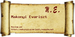 Makonyi Evariszt névjegykártya
